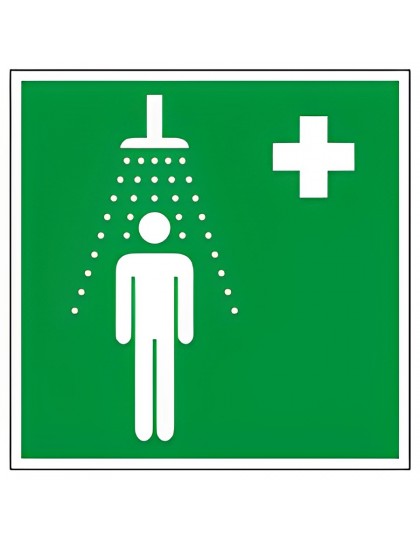 Evakuacinis ženklas fluorasencinis, dydis:150x150mm, Pirmosios pagalbos dušas