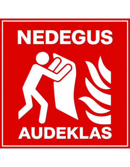 Gaisrinis ženklas, dydis:150x150mm, Nedegus audeklas