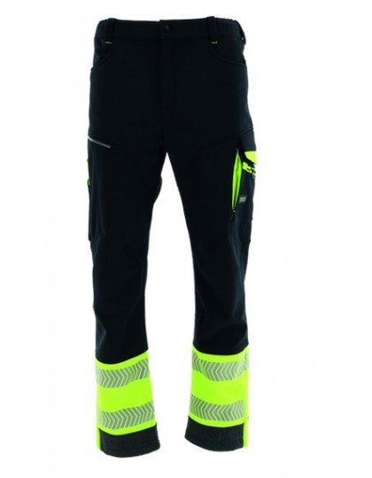 Kelnės Softshell Comfort NEO, spalva: juoda/geltona