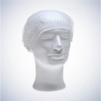 Kepuraitė gofruota CLIP, vienkartinė, su dviem gumytėm kraštuose, pakuotėje 100 vnt., spalva: balta