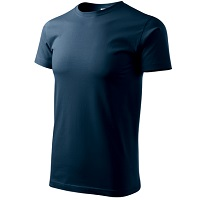 Marškinėliai vyr. trump. rankov. BASIC 129 160g/m², spalva: tamsiai mėlyna (02)