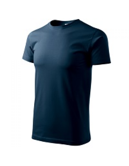 Marškinėliai vyr. trump. rankov. BASIC 129 160g/m², spalva: tamsiai mėlyna (02)