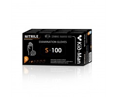 Pirštinės nitrilinės vienkartinės Kid-Man® NIGL100BK, 100 vnt. pakuotėje, spalva: juoda