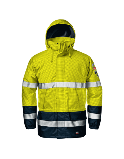 Striukė Sir Safety MICROLINES gero matomumo, nedegi, antistatinė spalva: geltona/t.mėlyna