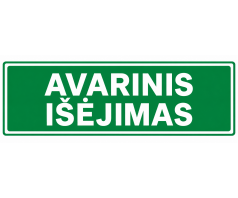 Evakuacinis ženklas fluorasencinis, dydis:150x300mm, Avarinis išėjimas