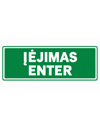 Evakuacinis ženklas fluorasencinis, dydis:130x300mm, Įėjimas/Enter