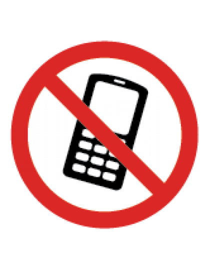 Ženklas draudžiama naudotis mobiliuoju telefonu