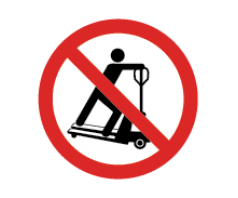 Ženklas draudžiama važinėti palečių vežimėliu