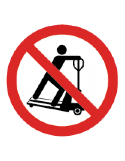 Ženklas draudžiama važinėti palečių vežimėliu