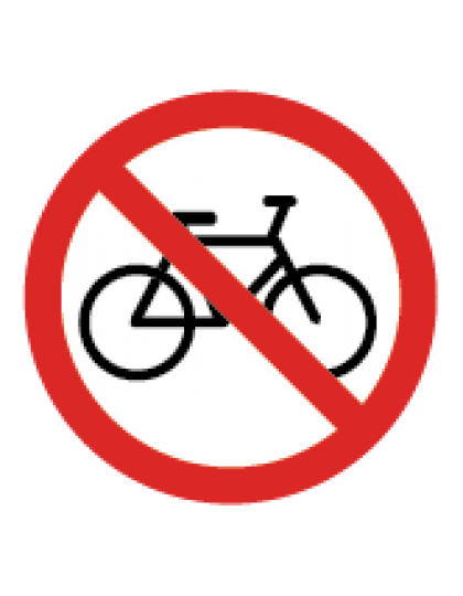 Ženklas draudžiama važiuoti dviračiu