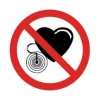Ženklas draudžiama įeiti asmenims su širdies stimuliatoriais